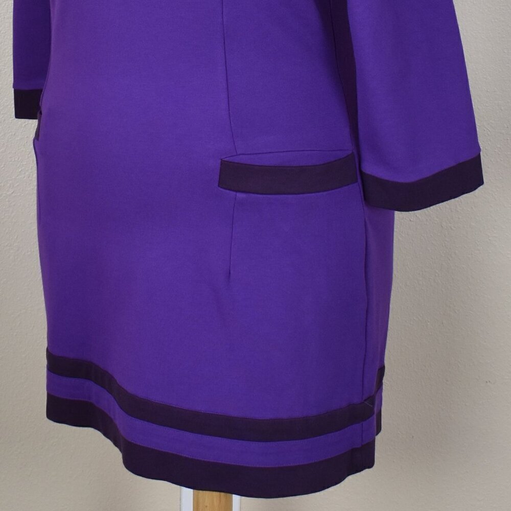 Boden Contrast Trim Ponte Sheath Dress - 16 - Picture 3 of 9
